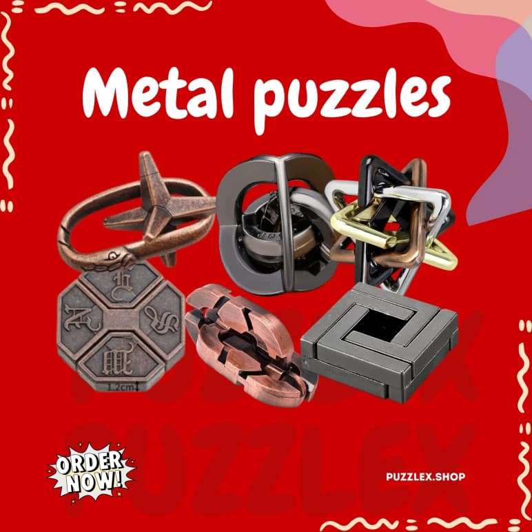 6 pcs Metal Puzzle Style 1