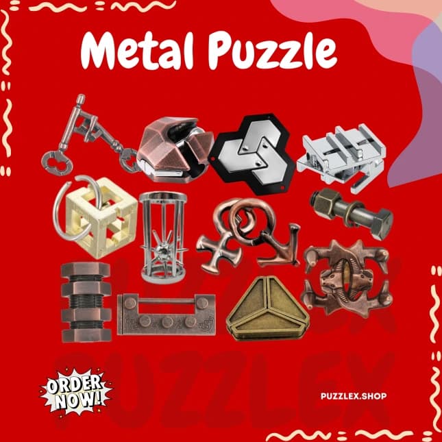 12 pcs Metal Puzzle Ser 2