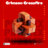 Crimson Crossfire Burr Puzzle – Wooden Brain Teaser for Adults & Kids